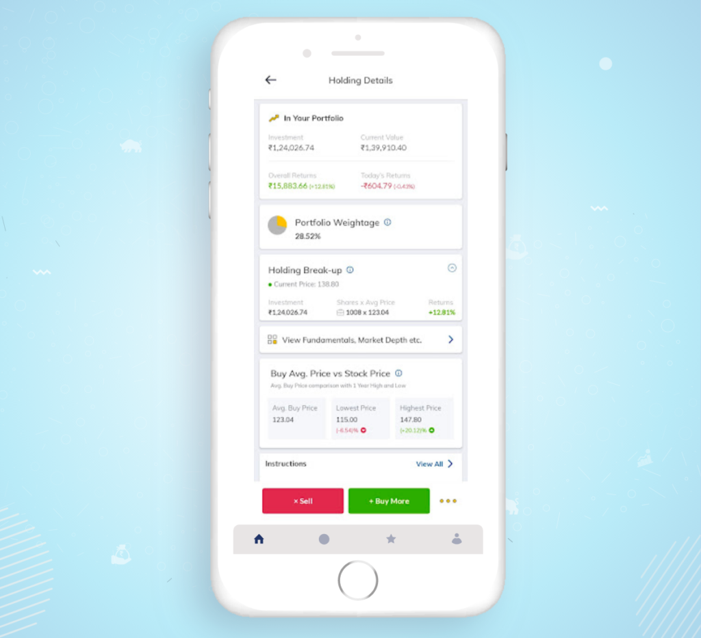 holding details paytm money